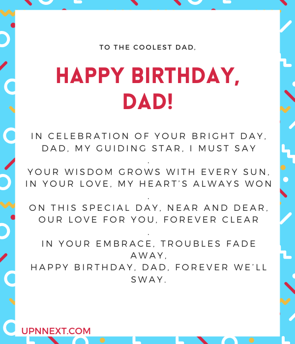 short birthday poem for father from a daughter